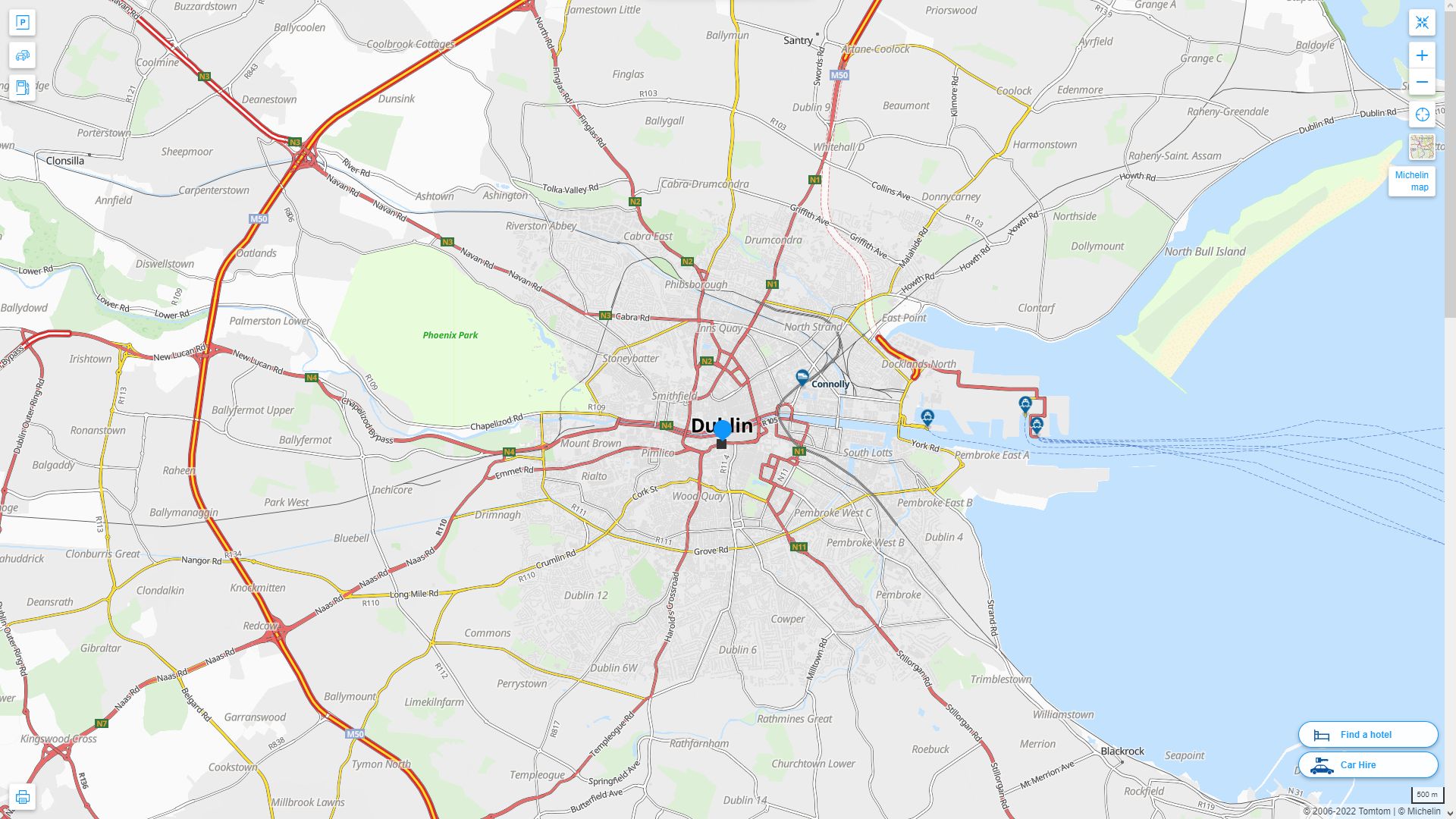 Dublin Irlande Autoroute et carte routiere